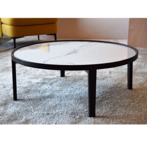 Mesa de centro en madera de fresno y tapa de cerámica